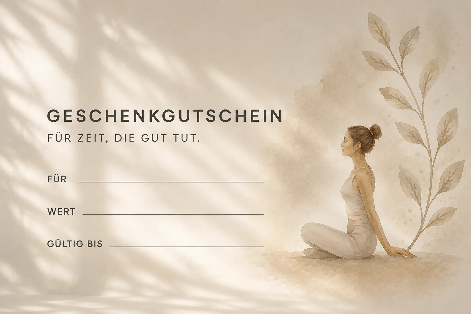 manari. Geschenkgutschein für Yoga und Pilates